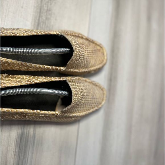 Luftpolster Classic Loafers Slip on white snakeskin print shiny Sz 9 - Picture 2 of 5